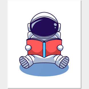 Astronaut Reading Book Posters and Art